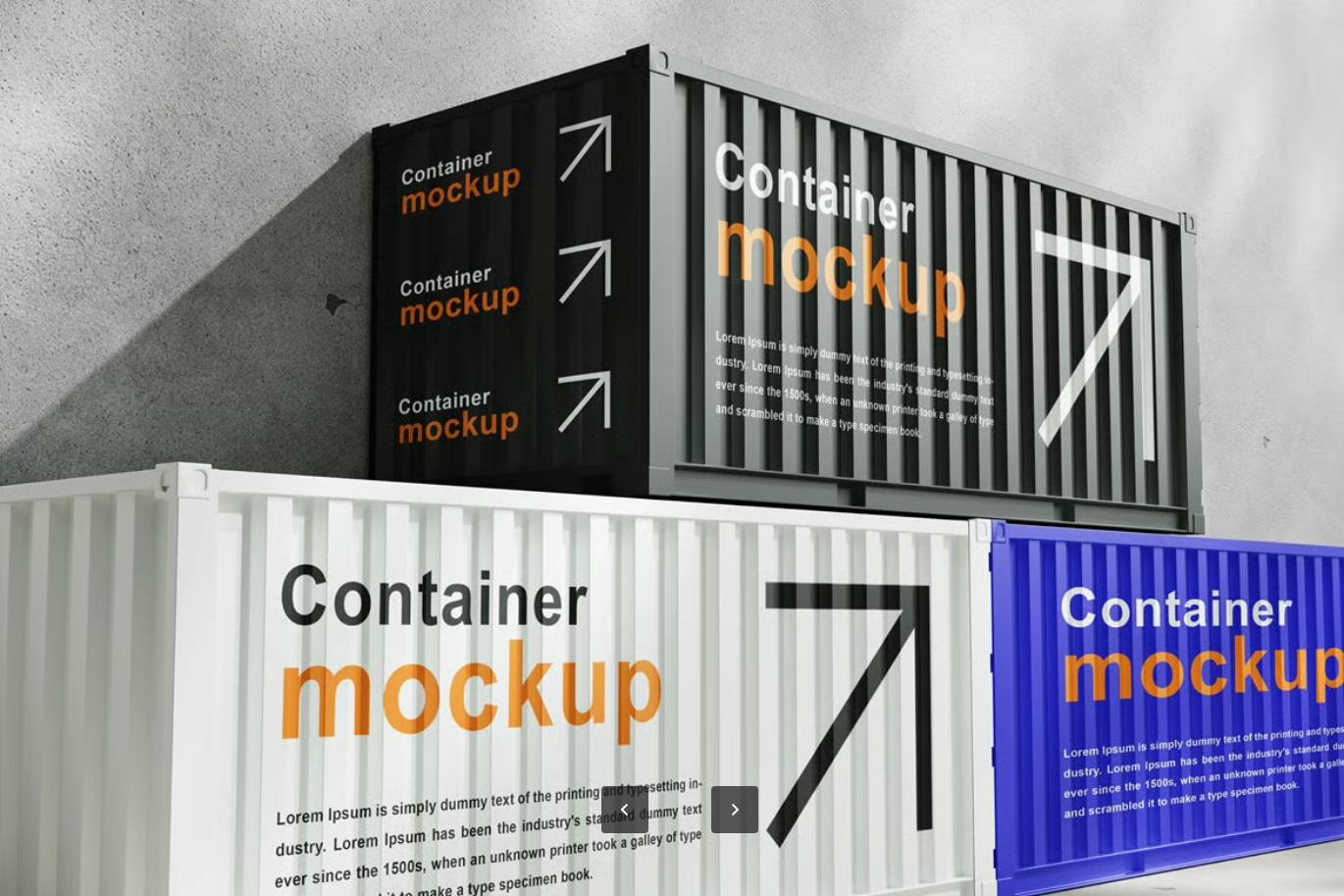 智能对象PSD分层包装样机高分辨率4500x3000设计模板Container Mockup-果觅网