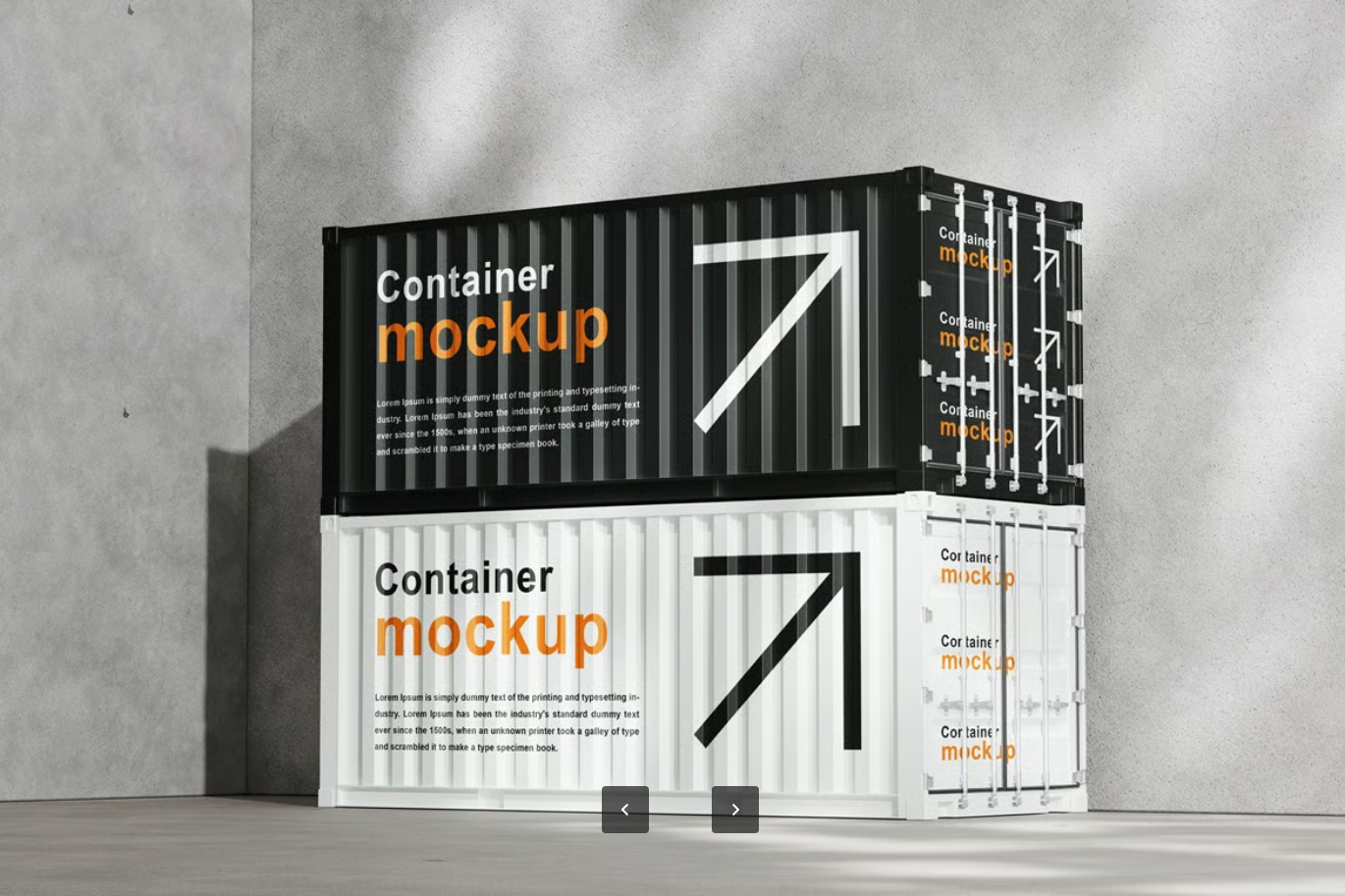 智能对象PSD分层包装样机高分辨率4500x3000设计模板Container Mockup-果觅网