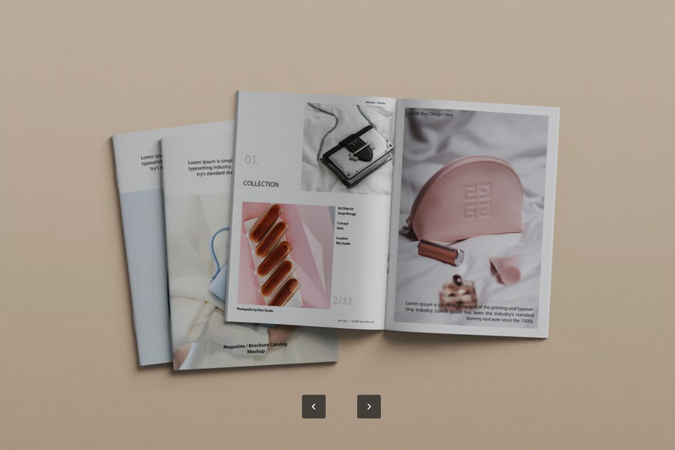 A4杂志画册PSD样机分层文件智能对象可编辑背景高分辨率设计模板A4 Brochure and Magazine Mockups-果觅网