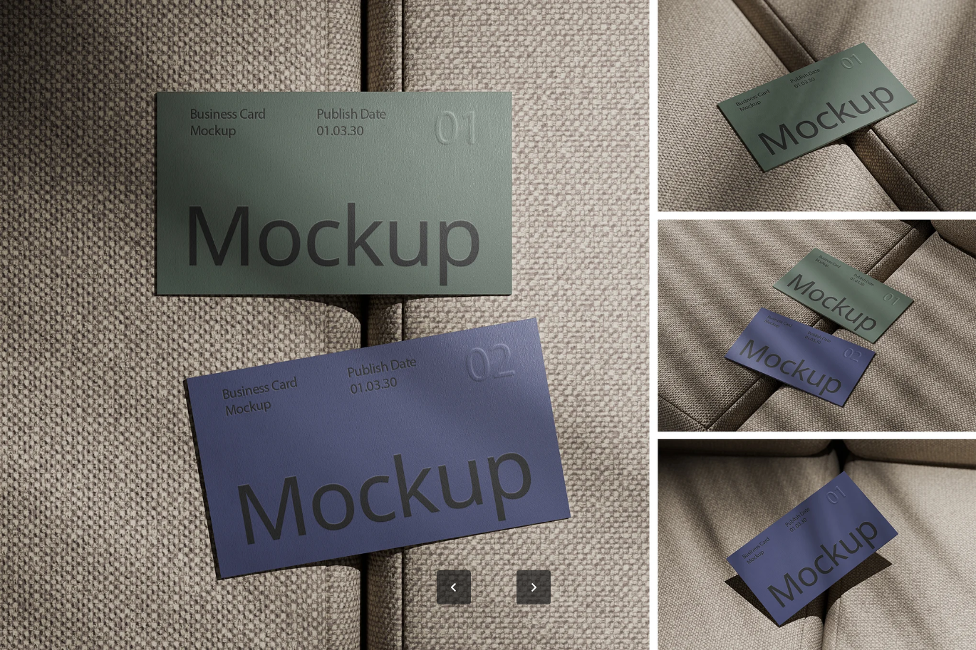 G7004 PSD名片模板4套智能对象分层文件高分辨率可编辑设计素材Business Card Mockup