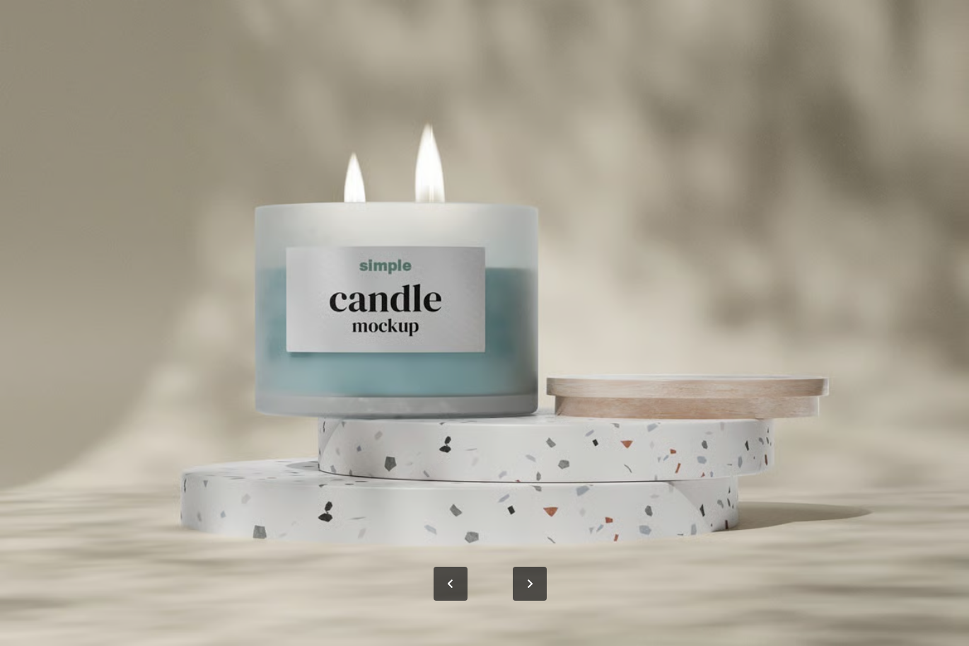 智能对象分层PSD蜡烛模板4500x3000px高分辨率可替换效果图Candle Mockup-果觅网