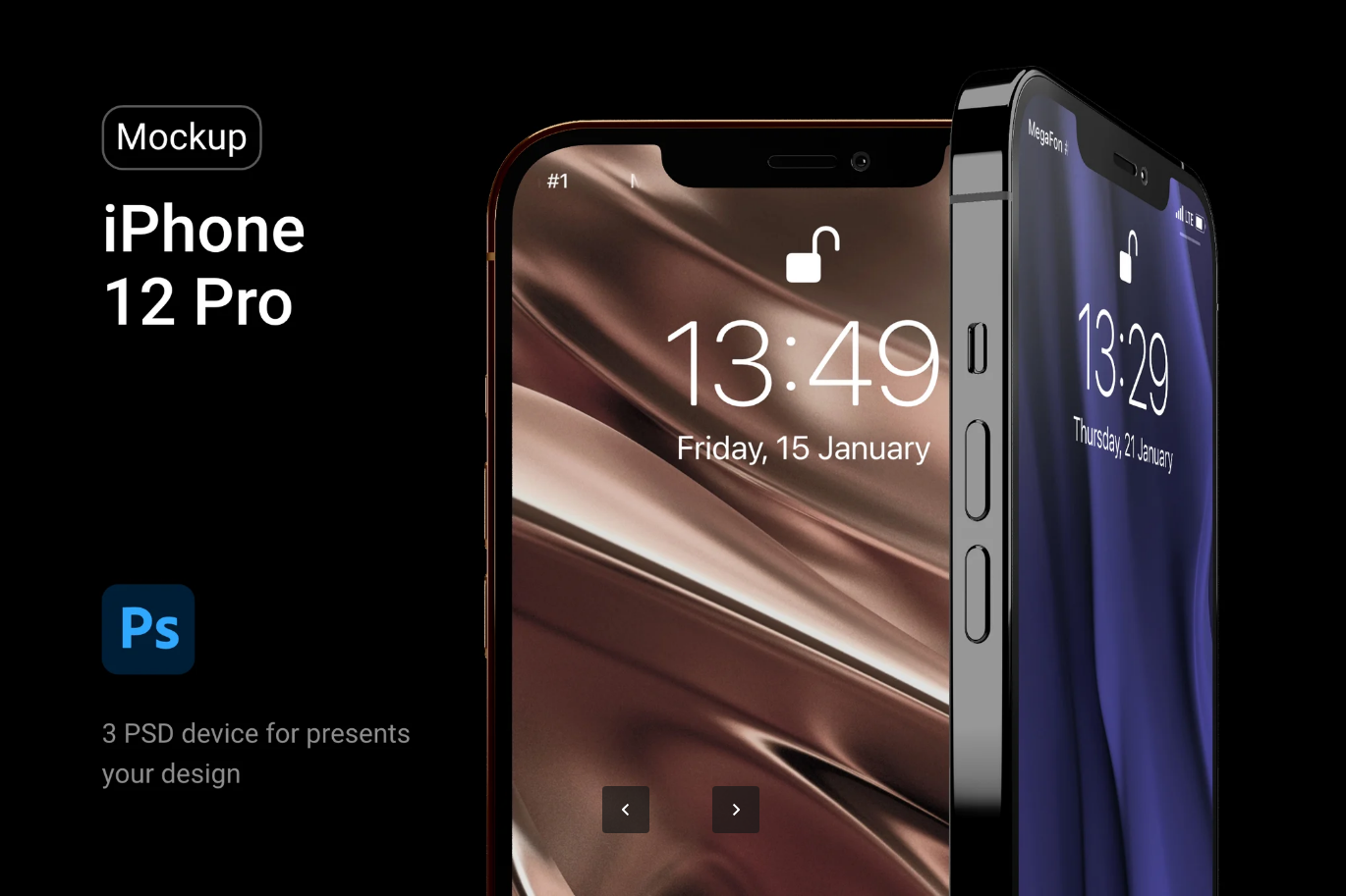 G7015 iPhone12Pro高精度PSD模型5000分辨率智能换色设计素材iPhone 12 Pro Mockup
