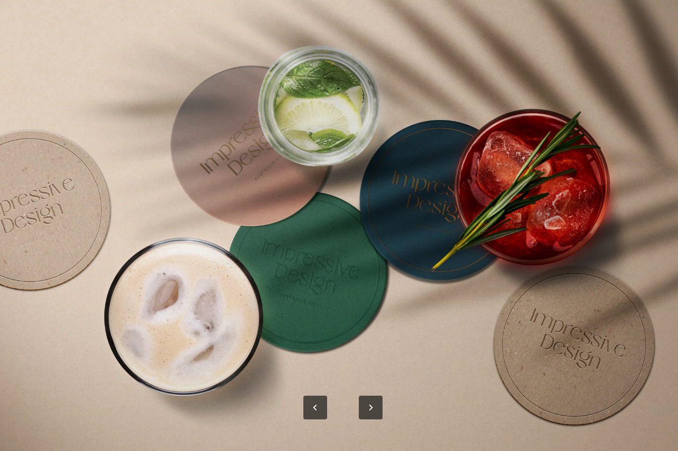 G7020 PSD分层模板智能对象图层高清6000×4000可移动元素设计素材Drink Coasters Mockup