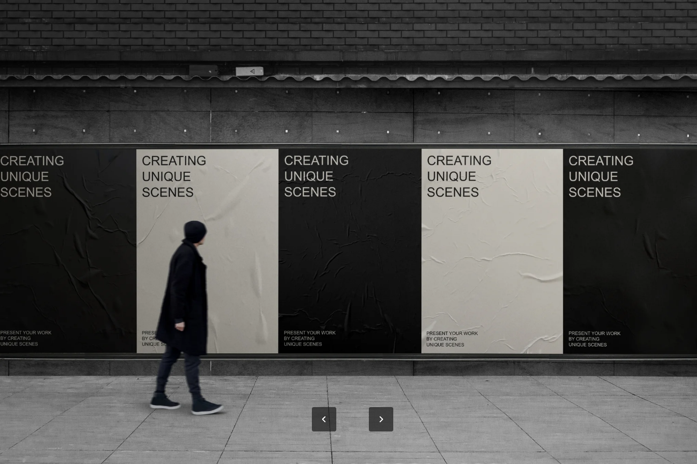 G7022 PSD分层模板智能对象图层高分辨率6000×4000可编辑设计素材Glued Wall Posters Mockup