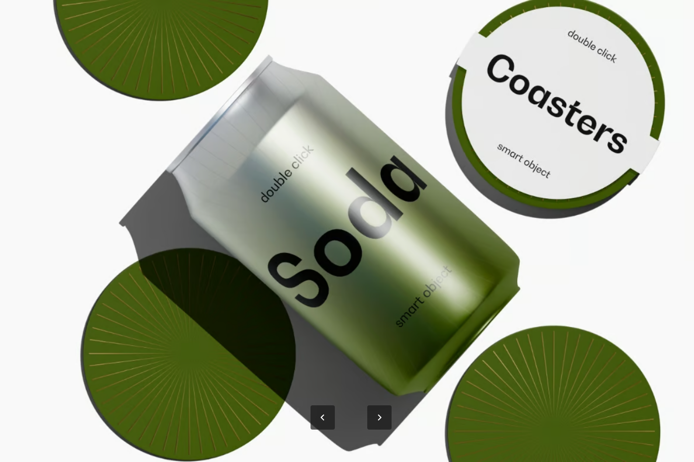 PSD分层模板6000x4500高分辨率透明背景可编辑智能对象设计素材Soda Can and Drink Coaster Mockup-果觅网