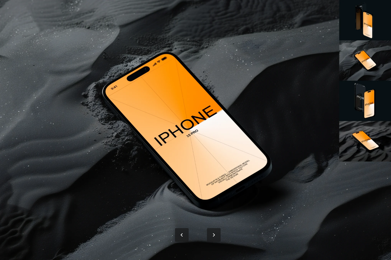 G7029 黑色iPhone15Pro模型PSD分层模板智能对象图层6000×4500高分辨率300dpiBlack iPhone 15 Pro Mockup Set