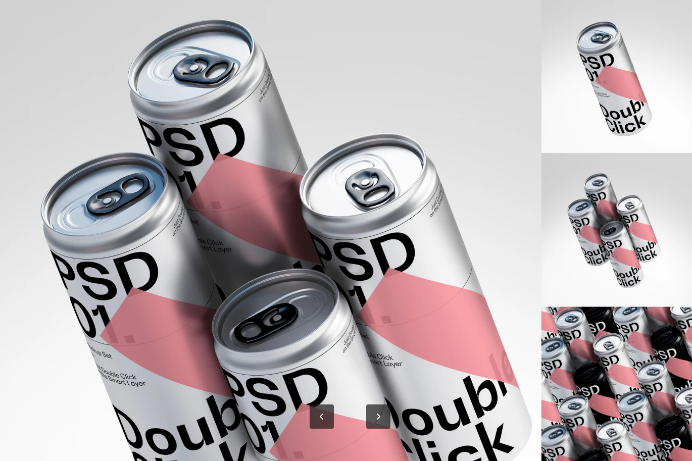 G7036 金属饮料罐PSD分层模板智能对象6000×4500高清包装设计素材Metallic Soda Can Mockups