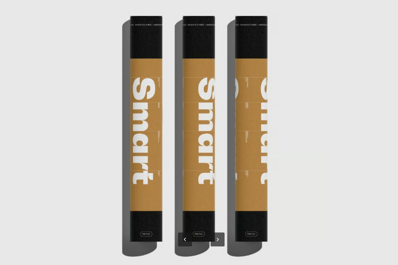 5款分层PSD样机模板智能对象可编辑高分辨率透明背景设计素材Paper Tube Mockup Set-果觅网