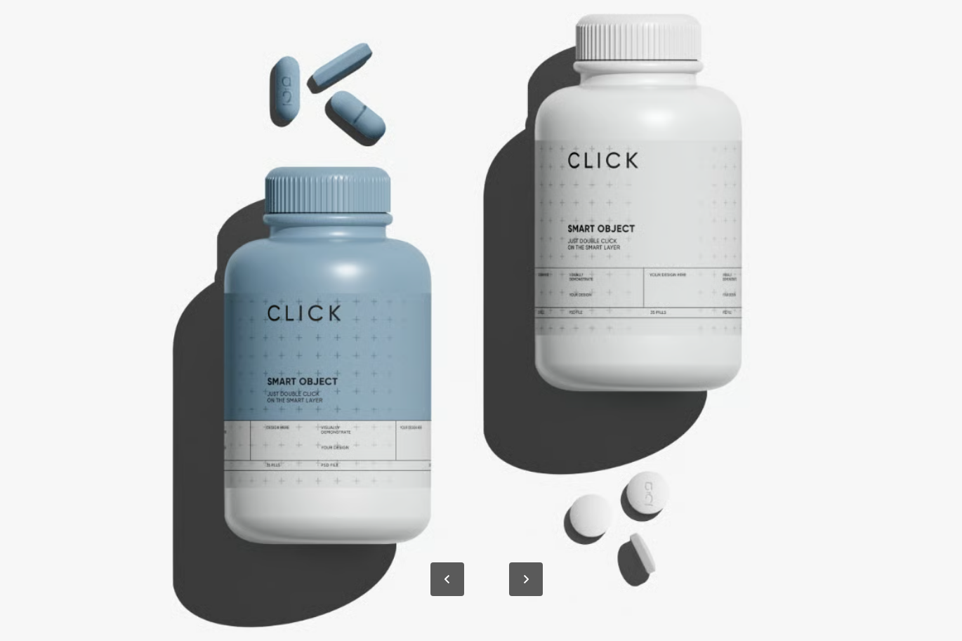 PSD药瓶样机模板分层可编辑智能对象高清6000x4500px设计素材Pills and Bottle Mockups-果觅网