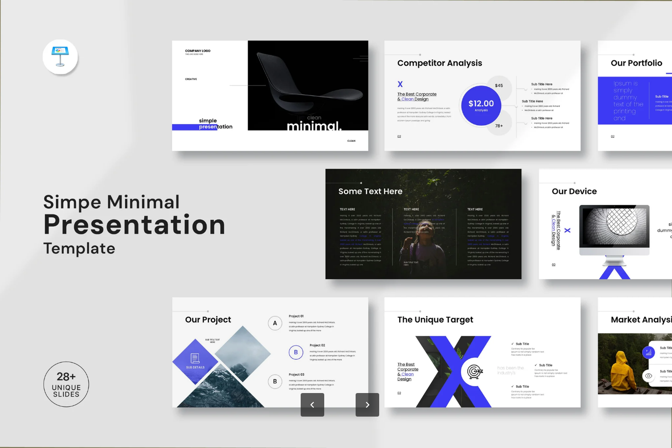G7053 简约高级感Keynote商务PPT模板企业汇报答辩学术毕业设计Simple Minimal Presentation Template