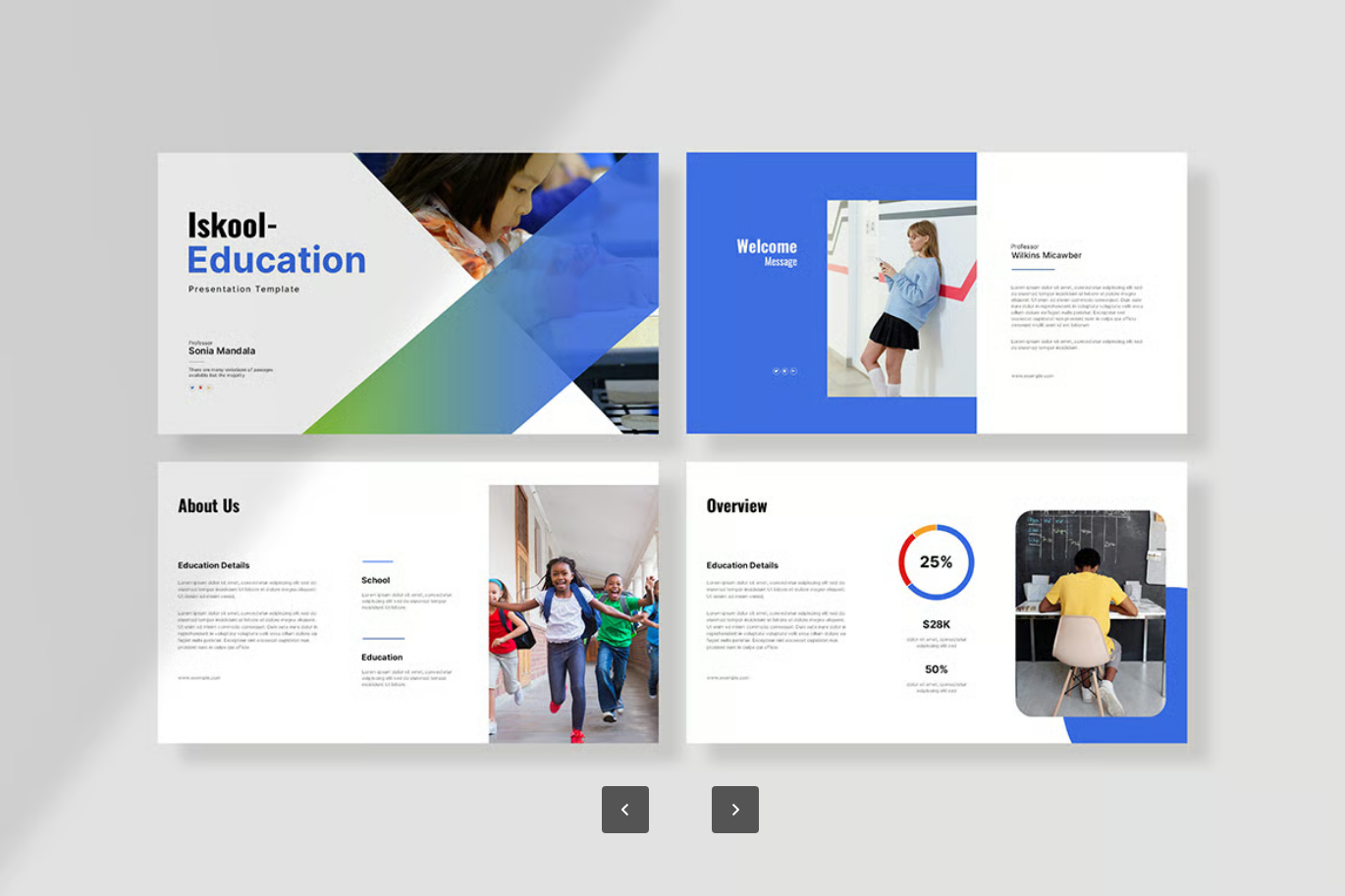 教育Keynote模板25页可编辑简约学校课件一键换色字体品牌定制Iskool Education Keynote Template-果觅网