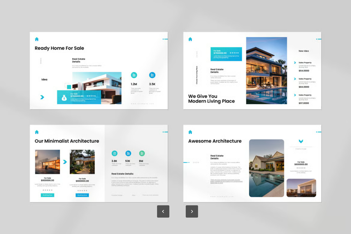 高端地产商务PPT模板现代风简约设计可编辑专业GoogleSlide演示方案Real Estate GoogleSlide Presentation Layout-果觅网