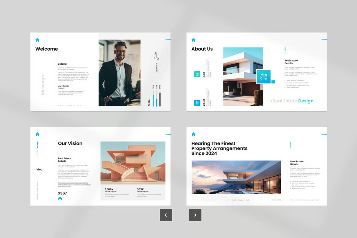 高端地产商务PPT模板现代风简约设计可编辑专业GoogleSlide演示方案Real Estate GoogleSlide Presentation Layout-果觅网