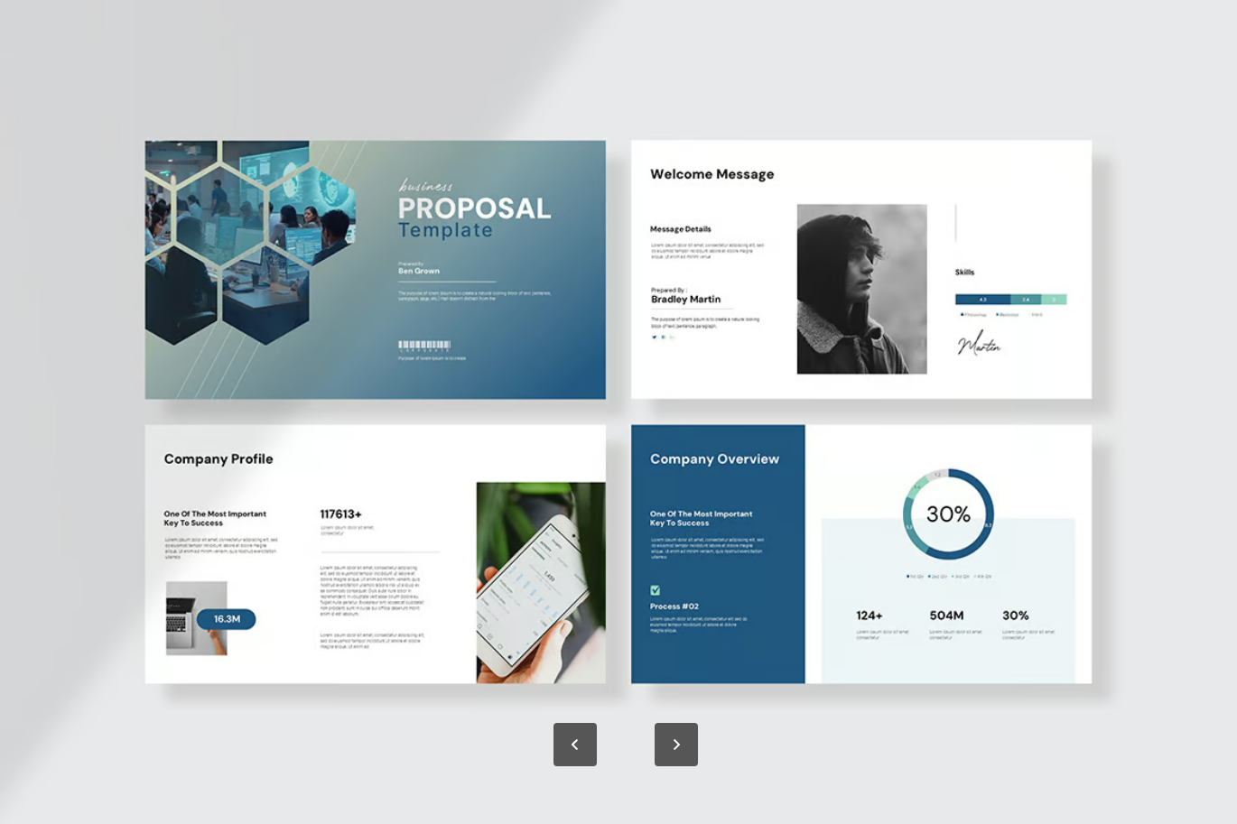 商务提案PPT模板可编辑企业级商业计划书简约风高端设计Business Proposal PowerPoint Template-果觅网