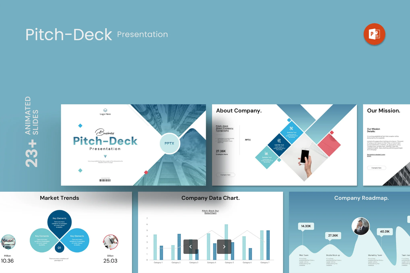 G7082 高端商务融资路演PPT模板23页可编辑企业计划书创业必备Pitch-Deck Presentation Template