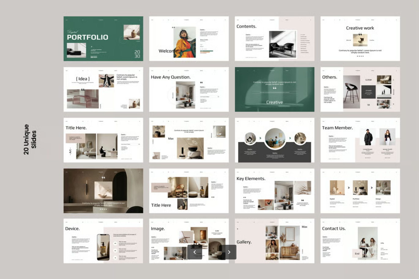 高端Keynote作品集模板极简商务演示可编辑PPT替代毕业答辩专用Portfolio Presentation Template-果觅网