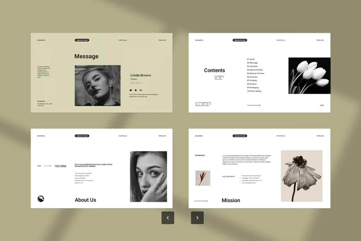 高端品牌策划PPT模板企业宣传商业计划书可编辑动态幻灯片Brand Portfolio Presentation PowerPoint Template-果觅网
