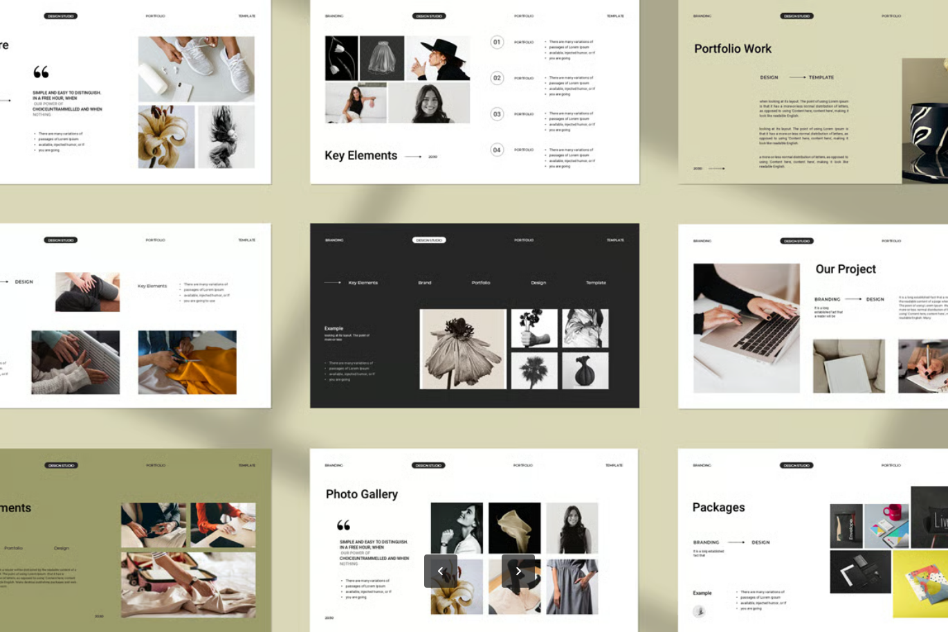 高端品牌策划PPT模板企业宣传商业计划书可编辑动态幻灯片Brand Portfolio Presentation PowerPoint Template-果觅网