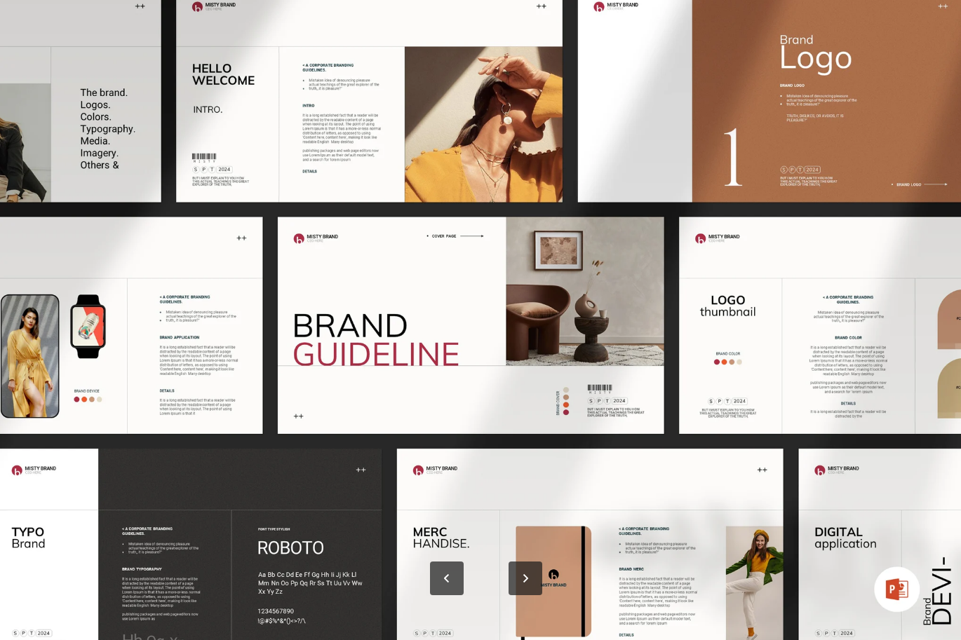 G7104 可编辑品牌设计PPT模板企业VI手册极简风商务演示方案Brand Guideline Presentation Template