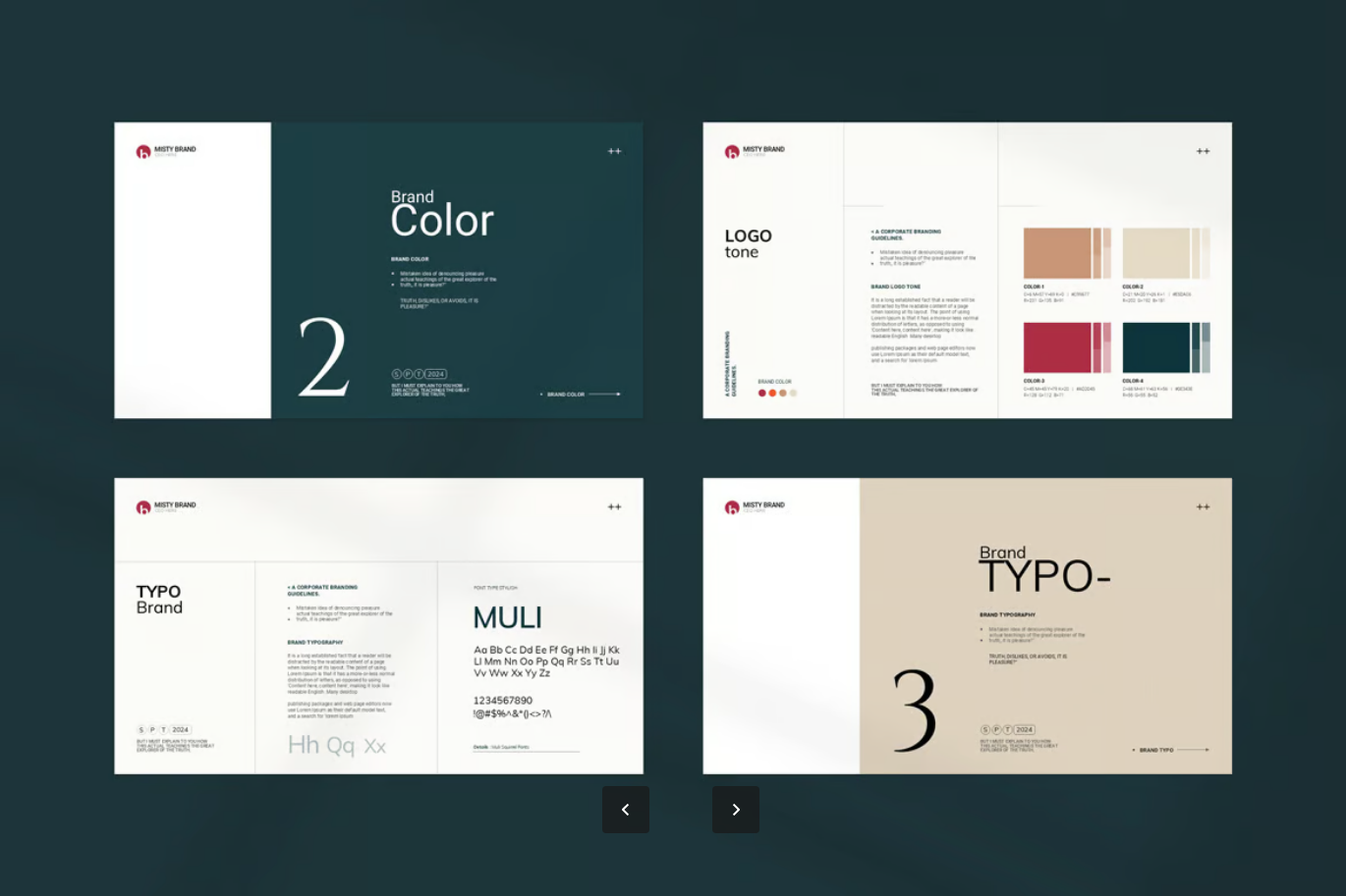 可编辑品牌设计PPT模板企业VI手册极简风商务演示方案Brand Guideline Presentation Template-果觅网