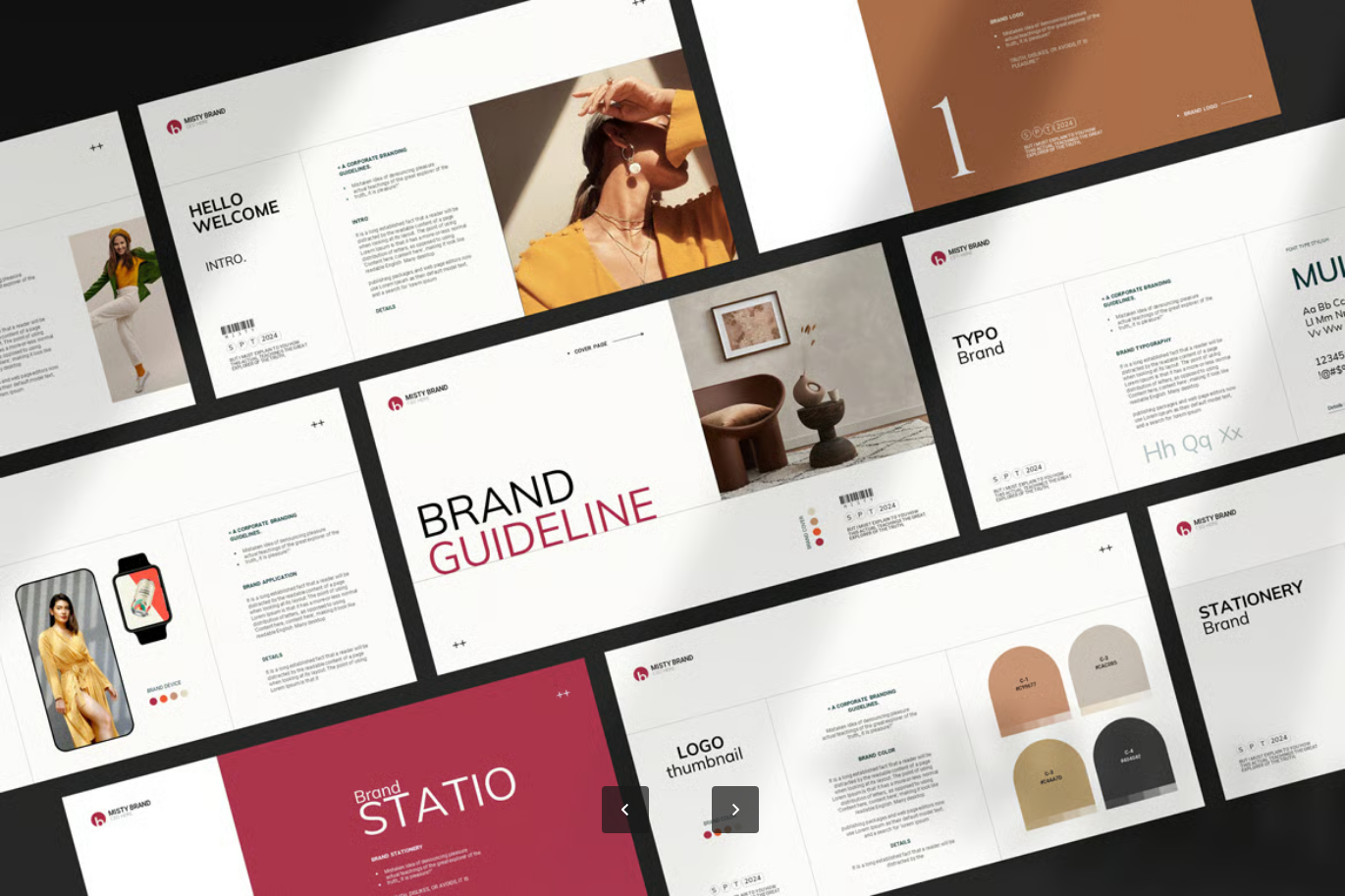 可编辑品牌设计PPT模板企业VI手册极简风商务演示方案Brand Guideline Presentation Template-果觅网
