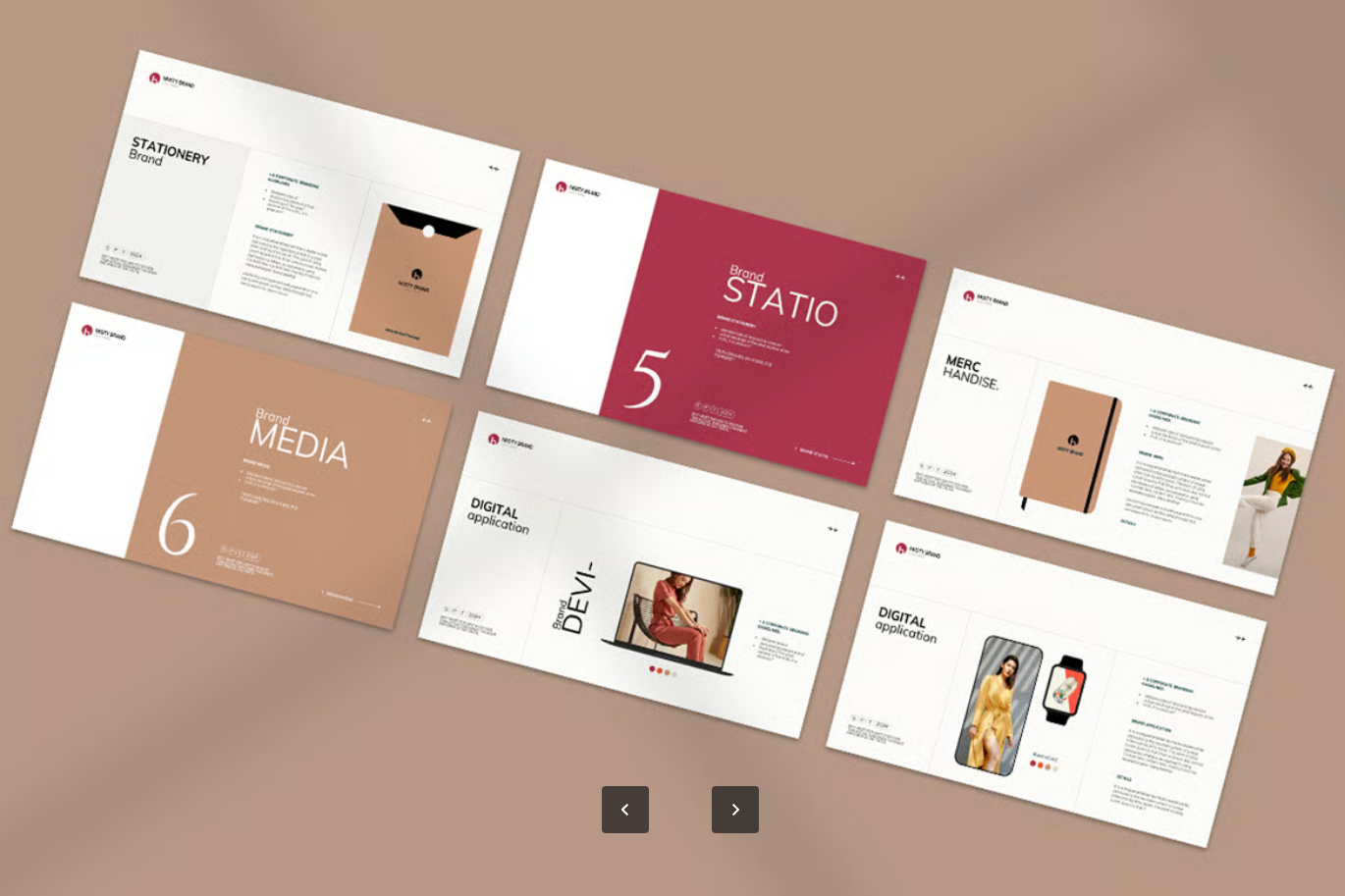 可编辑品牌设计PPT模板企业VI手册极简风商务演示方案Brand Guideline Presentation Template-果觅网