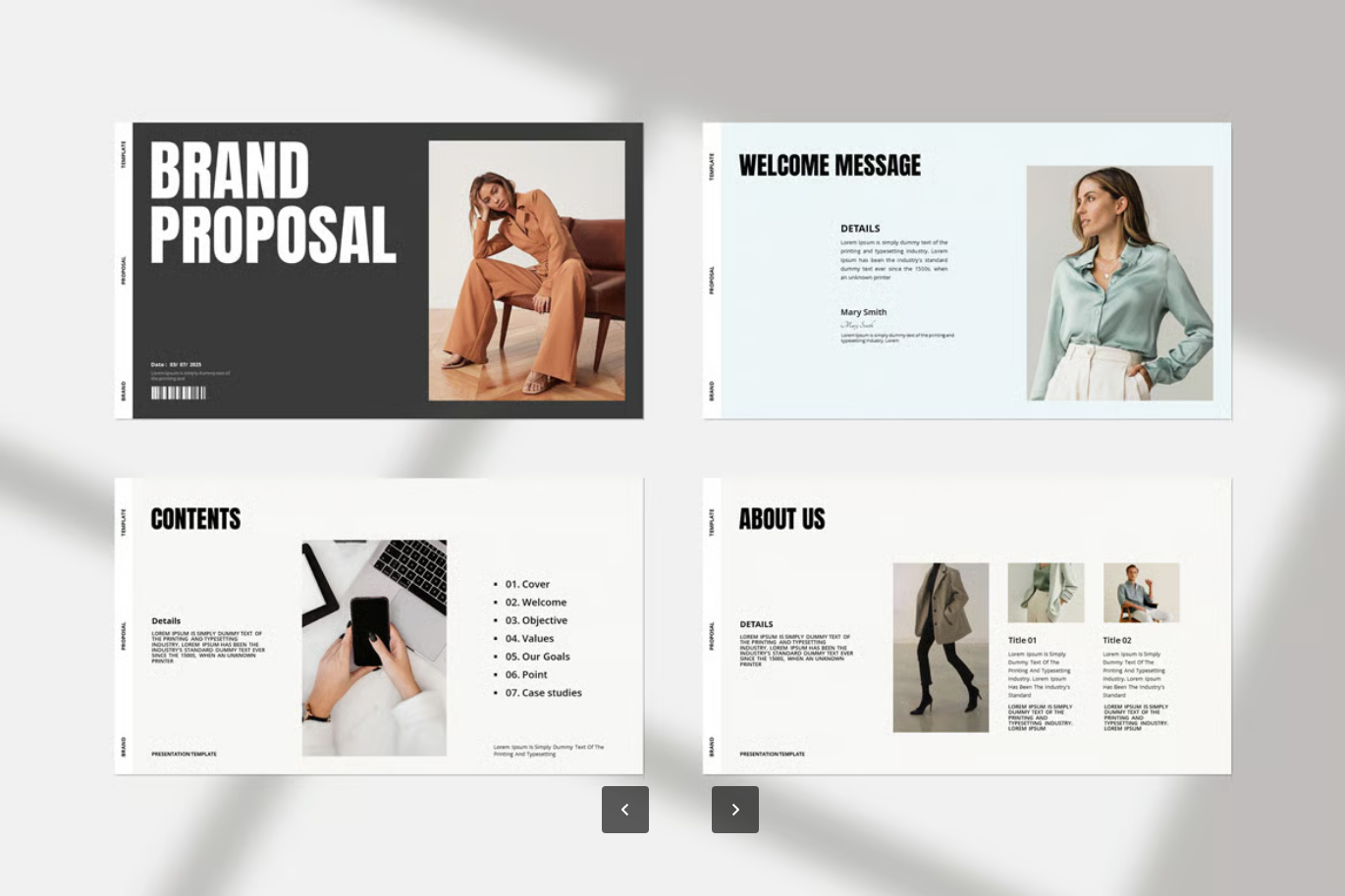 Keynote可编辑品牌提案PPT模板21页极简企业宣传设计Brand Proposal Presentation Template-果觅网