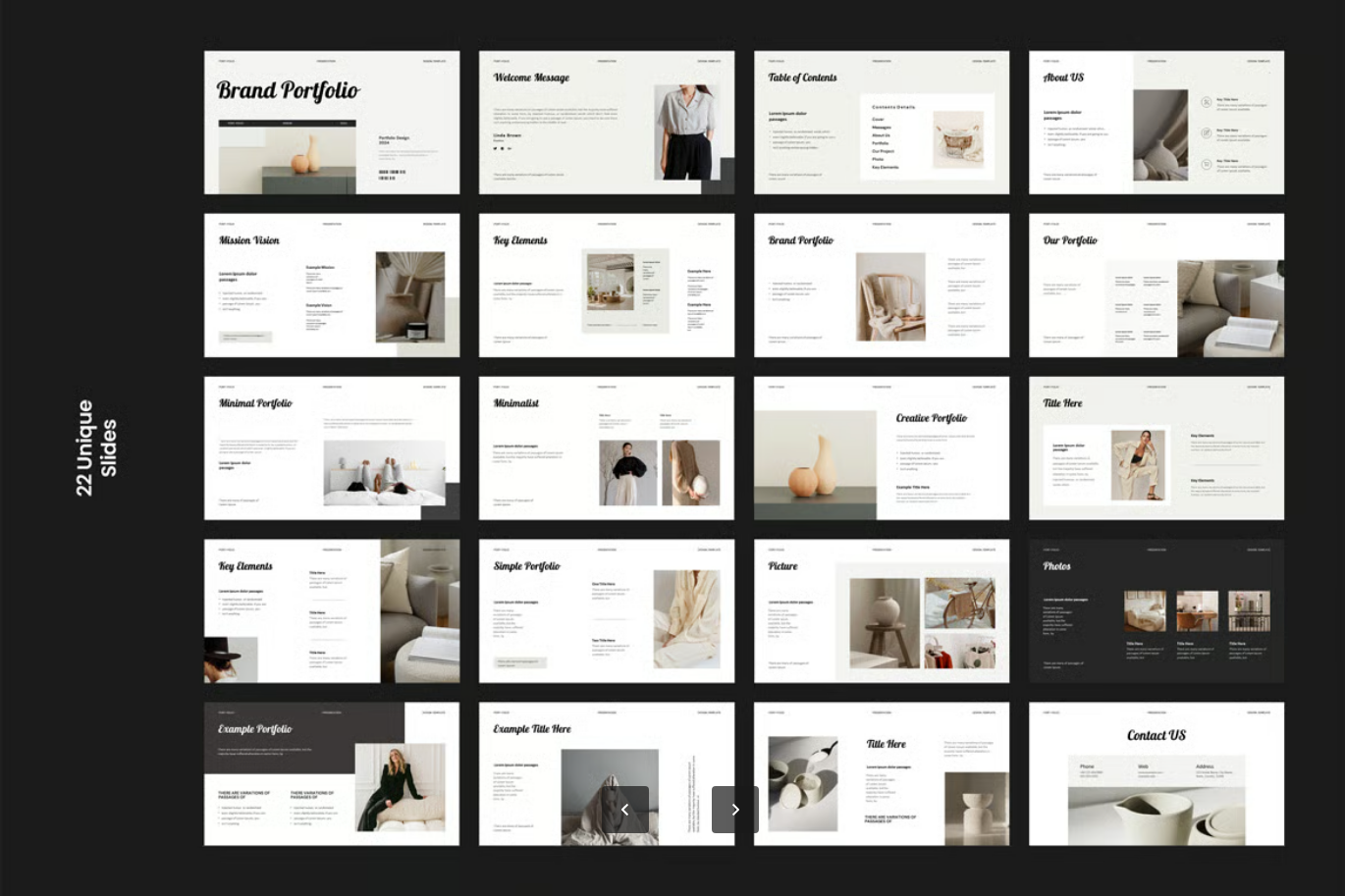 苹果Keynote高端品牌PPT模板22页极简设计企业商务可编辑定制化Brand Portfolio Presentation Keynote Template-果觅网