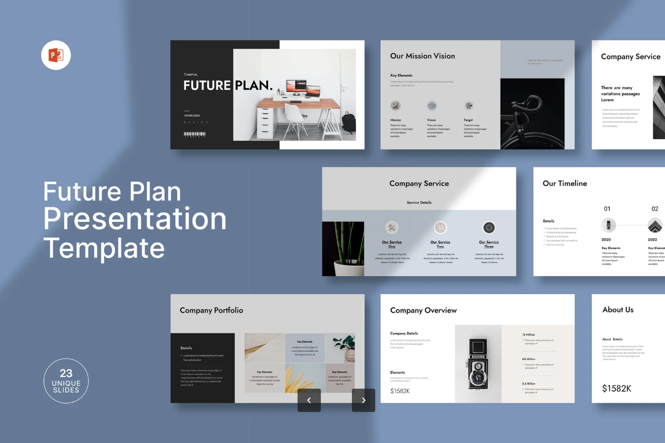 G7114 高端商务未来计划PPT模板可编辑简约企业汇报演示文稿Future Plan Presentation PowerPoint Template
