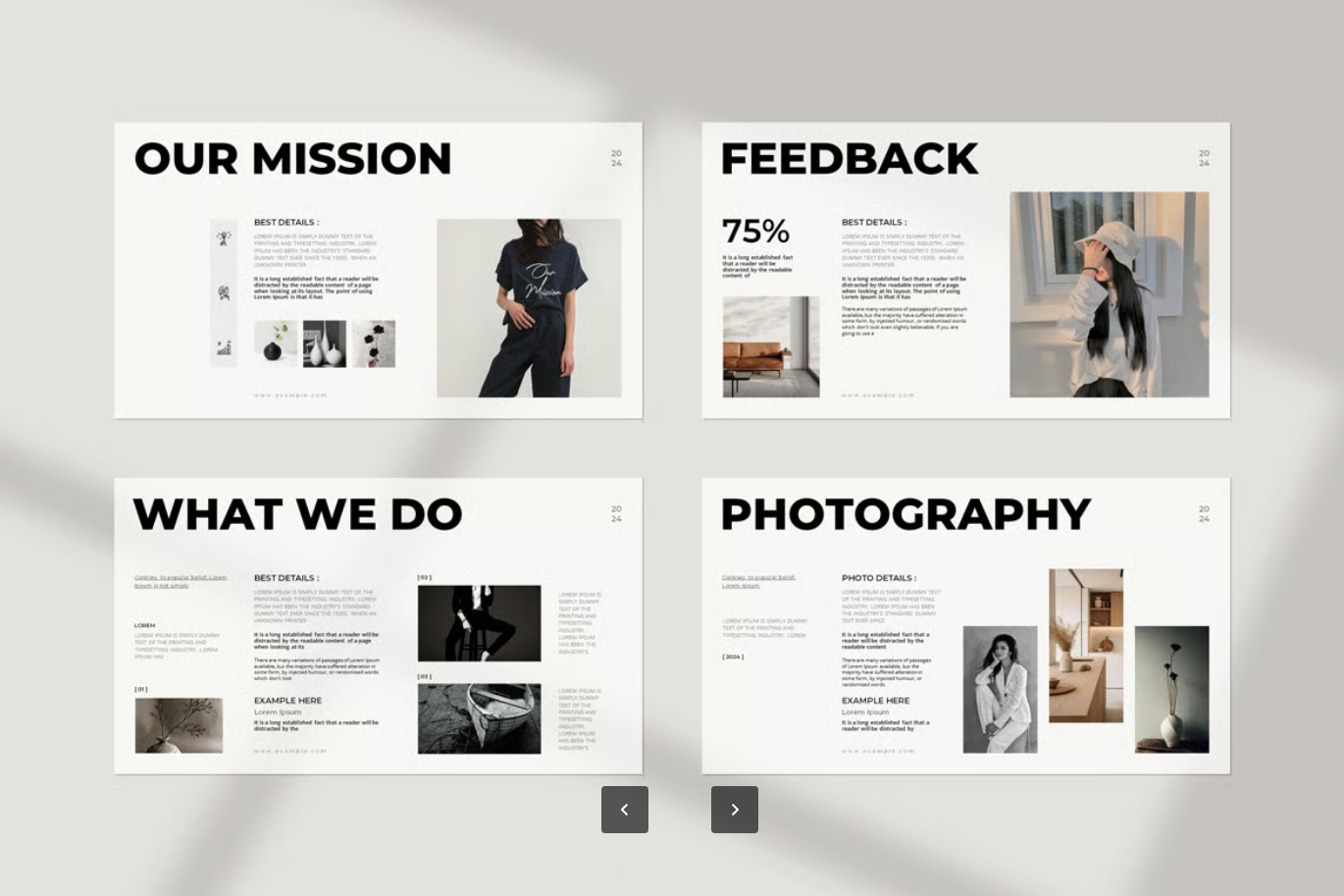 高端商务Keynote模板极简创意设计可编辑企业汇报毕业答辩PPTPortfolio Keynote Presentation Template-果觅网