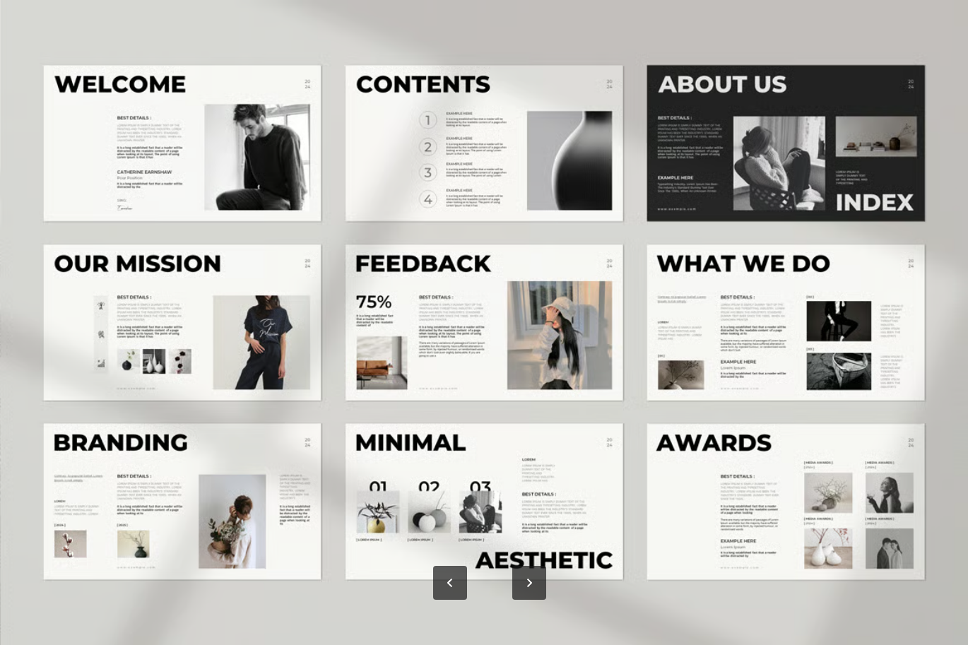 高端商务Keynote模板极简创意设计可编辑企业汇报毕业答辩PPTPortfolio Keynote Presentation Template-果觅网