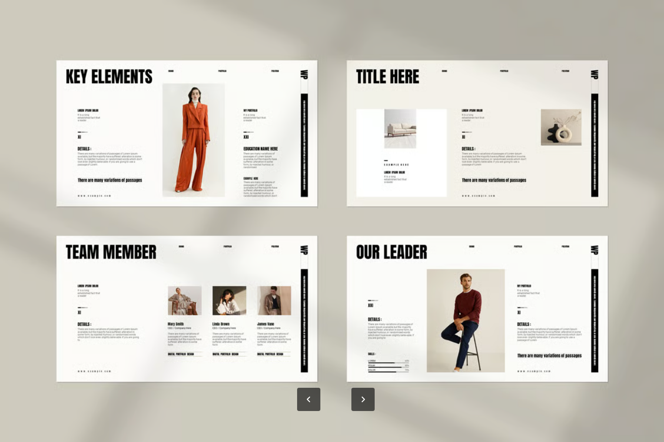 高端Keynote作品集模板商务极简风可编辑企业展示创意提案PPTPortfolio Work Keynote Presentation-果觅网