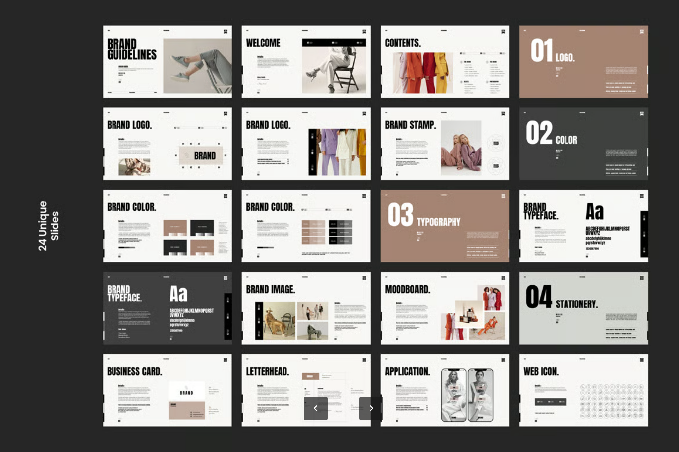 高端企业VI设计Keynote模板可编辑品牌手册商务演示极简风PPT文件Brand Guidelines Keynote Presentation Template-果觅网