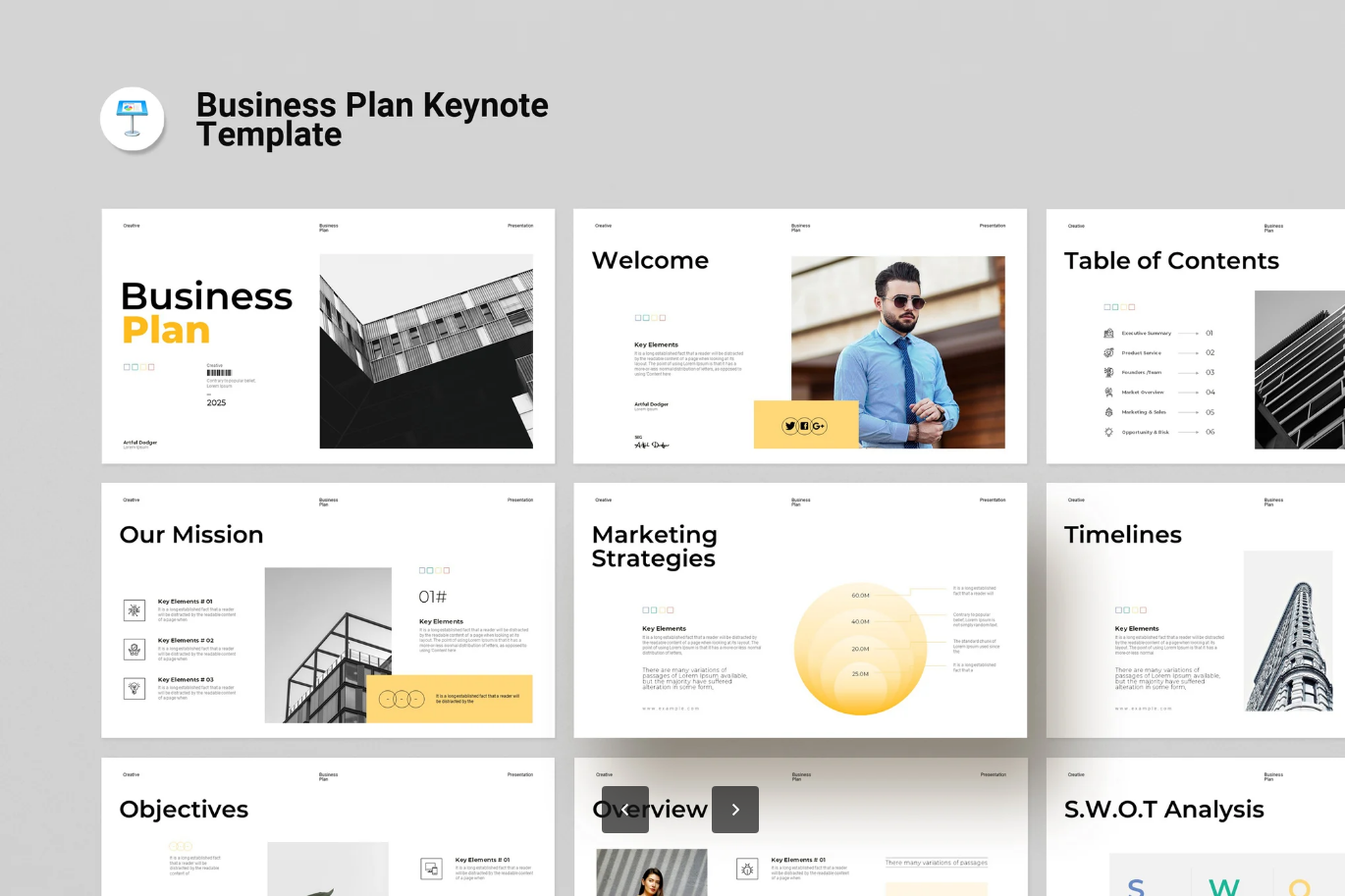 G7128 商务企业创业商业计划书Keynote模板可编辑简约大气PPT一键换LOGOBusiness Plan Keynote Presentation