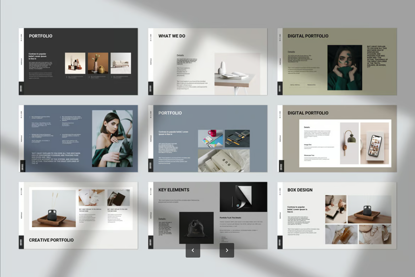 高端商务PPT模板20页可编辑极简风企业级作品集展示设计专用Portfolio Presentation PowerPoint Template-果觅网