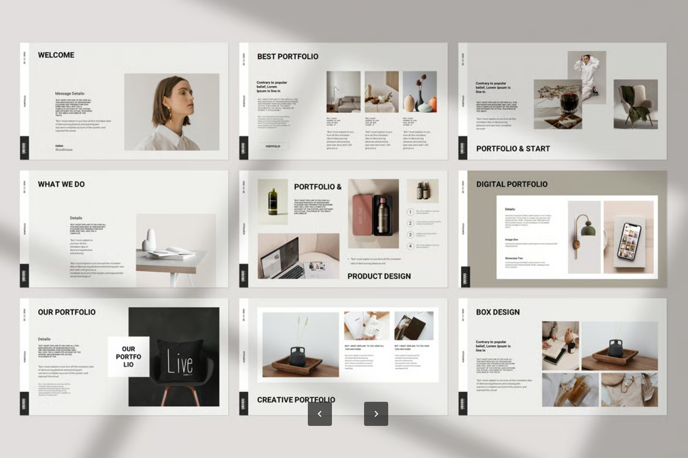 高端商务PPT模板20页可编辑极简风企业级作品集展示设计专用Portfolio Presentation PowerPoint Template-果觅网