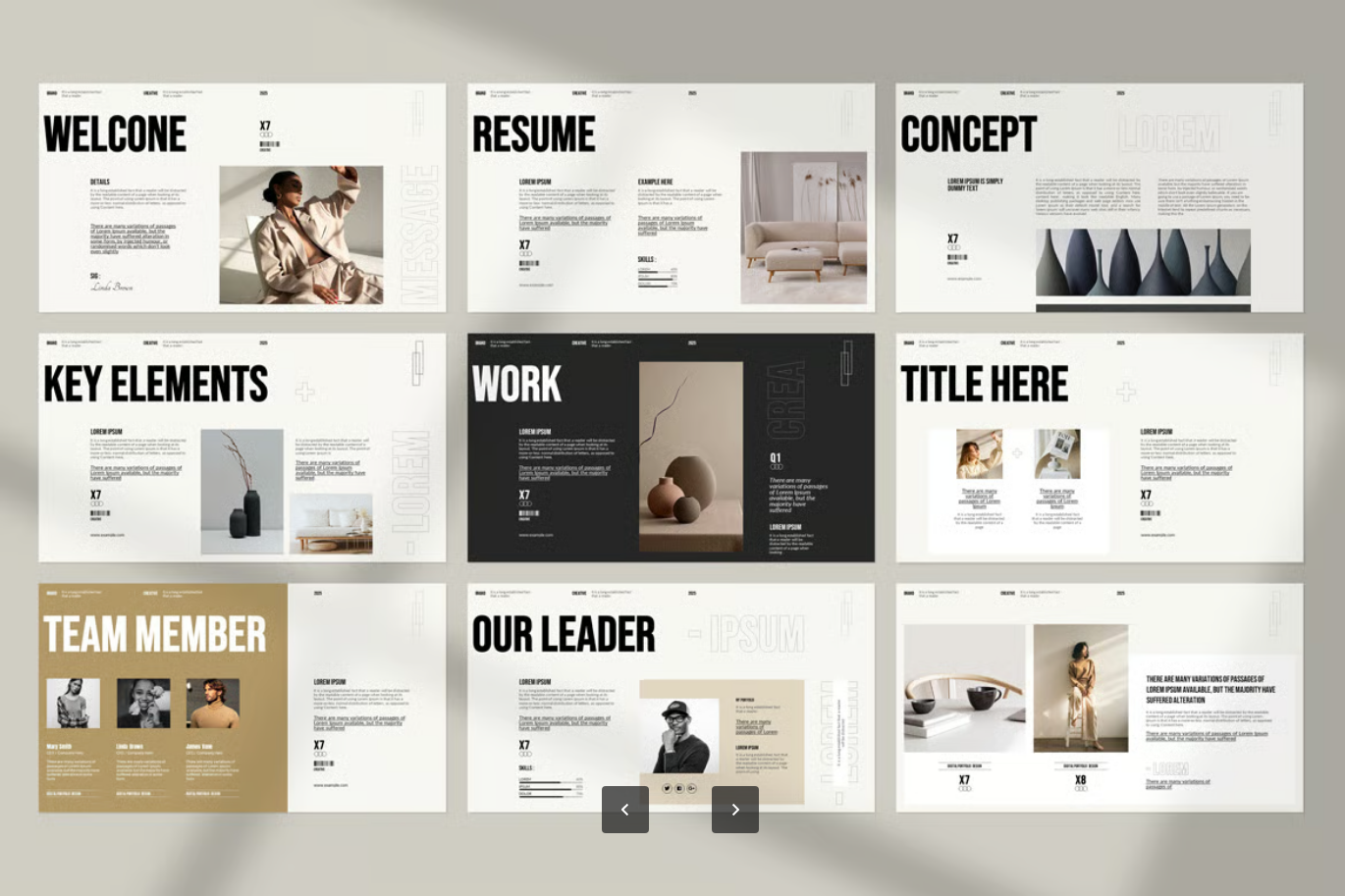 高端商务PPT模板专业企业级可编辑创意简约扁平化设计Portfolio PowerPoint Presentation Template-果觅网