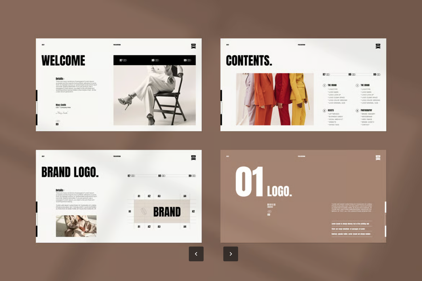 品牌指南PPT模板企业VI设计可编辑LOGO字体配色全套方案专业设计Brand Guidelines PowerPoint Presentation-果觅网