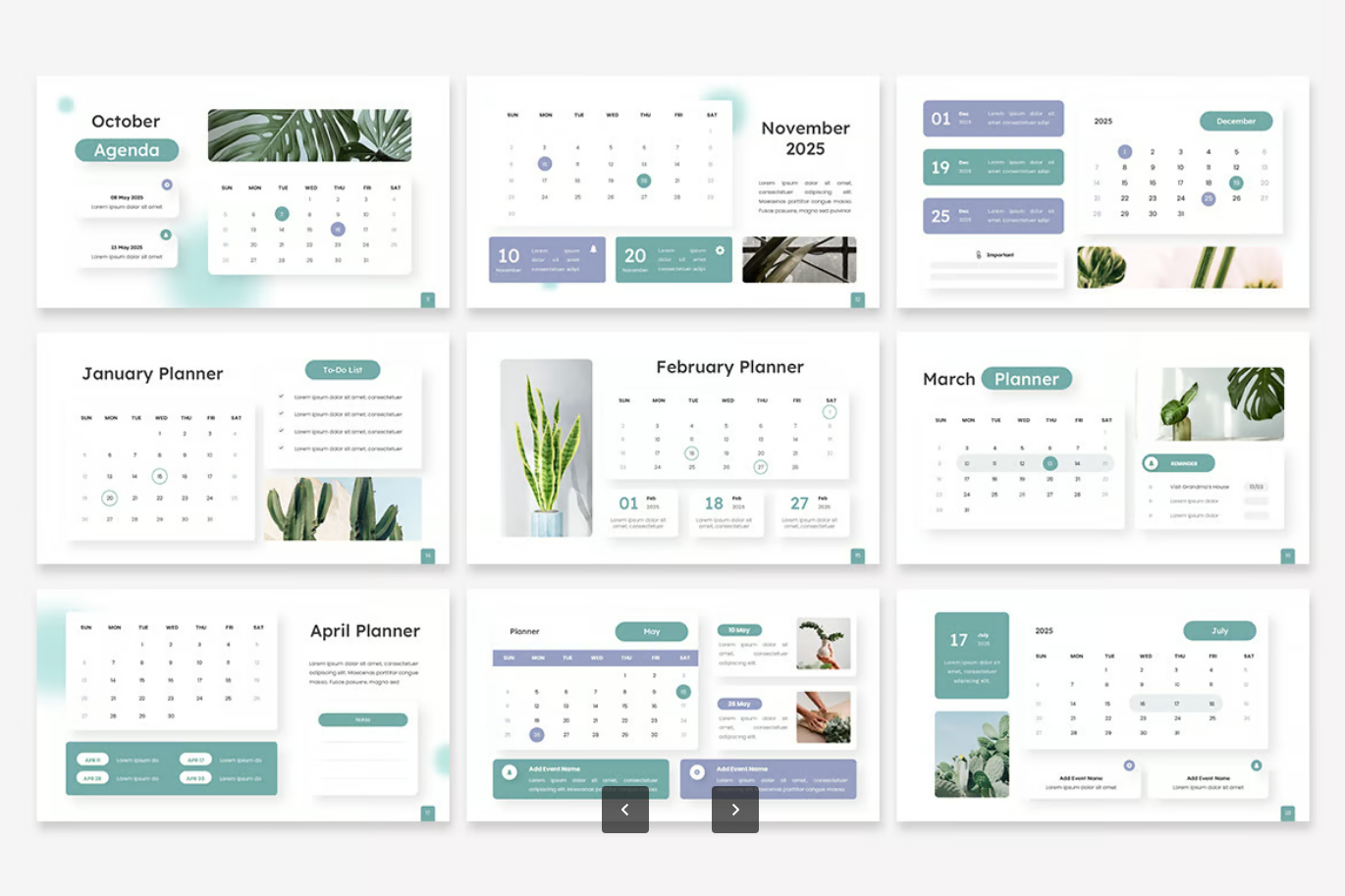 2025商务日历PPT模板Google Slide创意简约多场景通用演示文稿2025 Calendar-果觅网