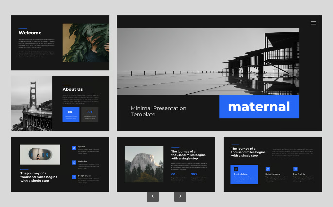 高端商务极简风PPT模板24页企业汇报创意设计可编辑素材包Maternal - Minimal PowerPoint Template-果觅网
