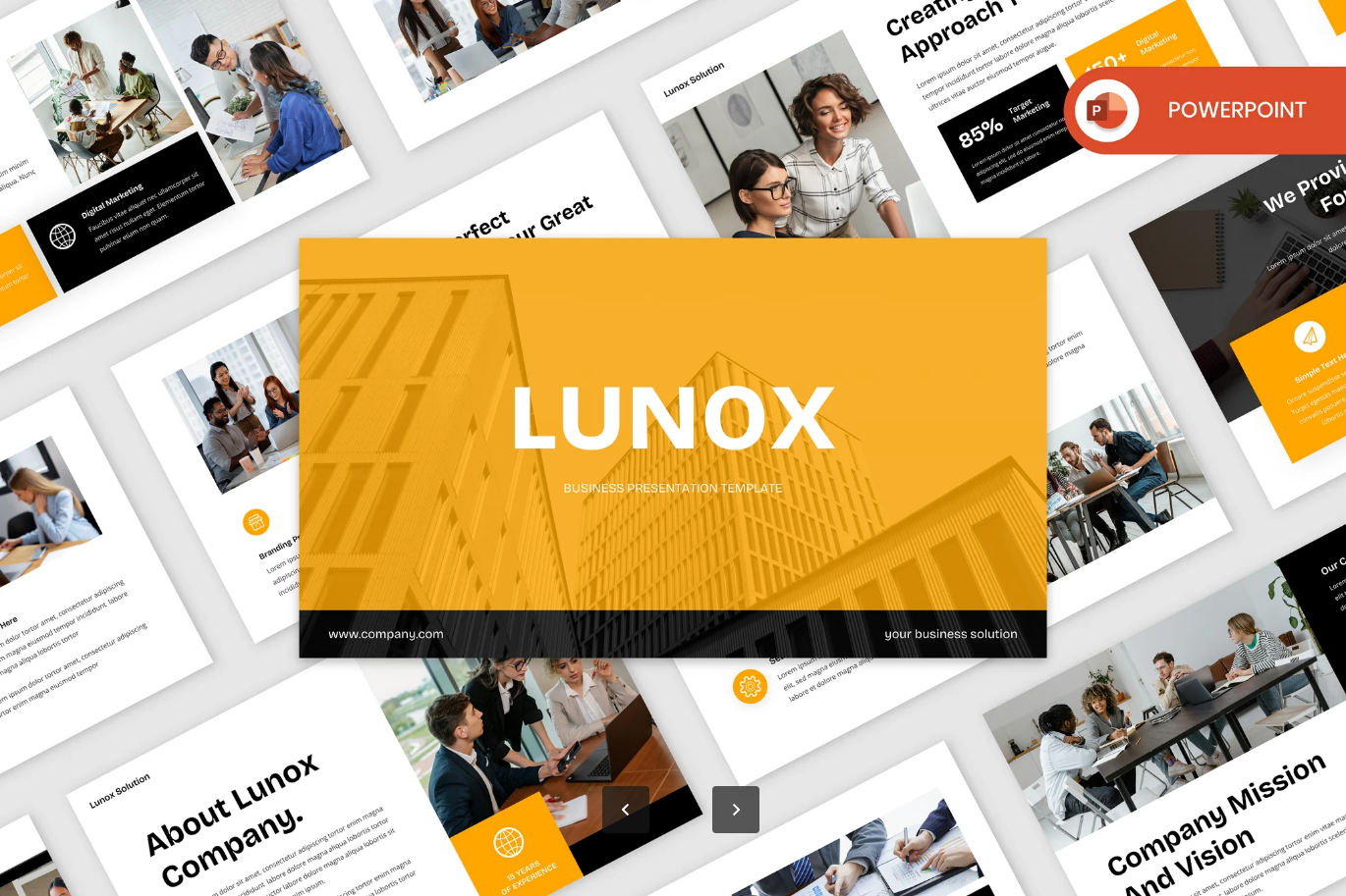 G7210 高端商务PPT模板公司介绍可编辑幻灯片工作总结商业计划书Lunox – Company Business PowerPoint Template