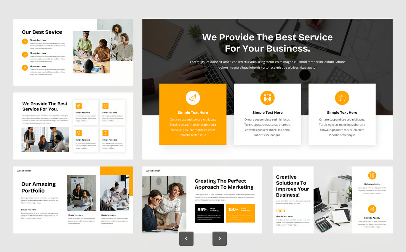 高端商务PPT模板公司介绍可编辑幻灯片工作总结商业计划书Lunox - Company Business PowerPoint Template-果觅网