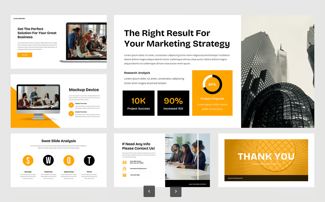 高端商务PPT模板公司介绍可编辑幻灯片工作总结商业计划书Lunox - Company Business PowerPoint Template-果觅网