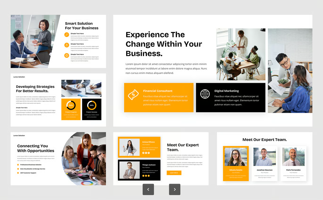 高端商务PPT模板公司介绍可编辑幻灯片工作总结商业计划书Lunox - Company Business PowerPoint Template-果觅网