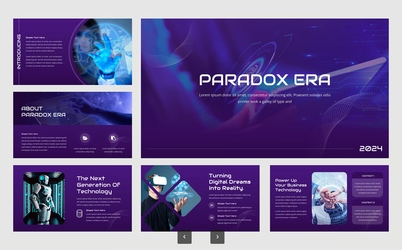 科技感AI动态PPT模板24页商务发布会可编辑企业级创意幻灯片KeynoteParadox Era - Keynote PowerPoint Template-果觅网