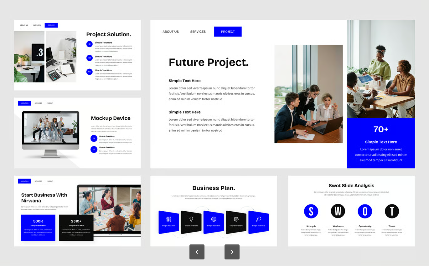 高端企业宣传PPT模板30页可编辑多用途商务公司介绍创业计划书Nirwana - Company Profile PowerPoint-果觅网