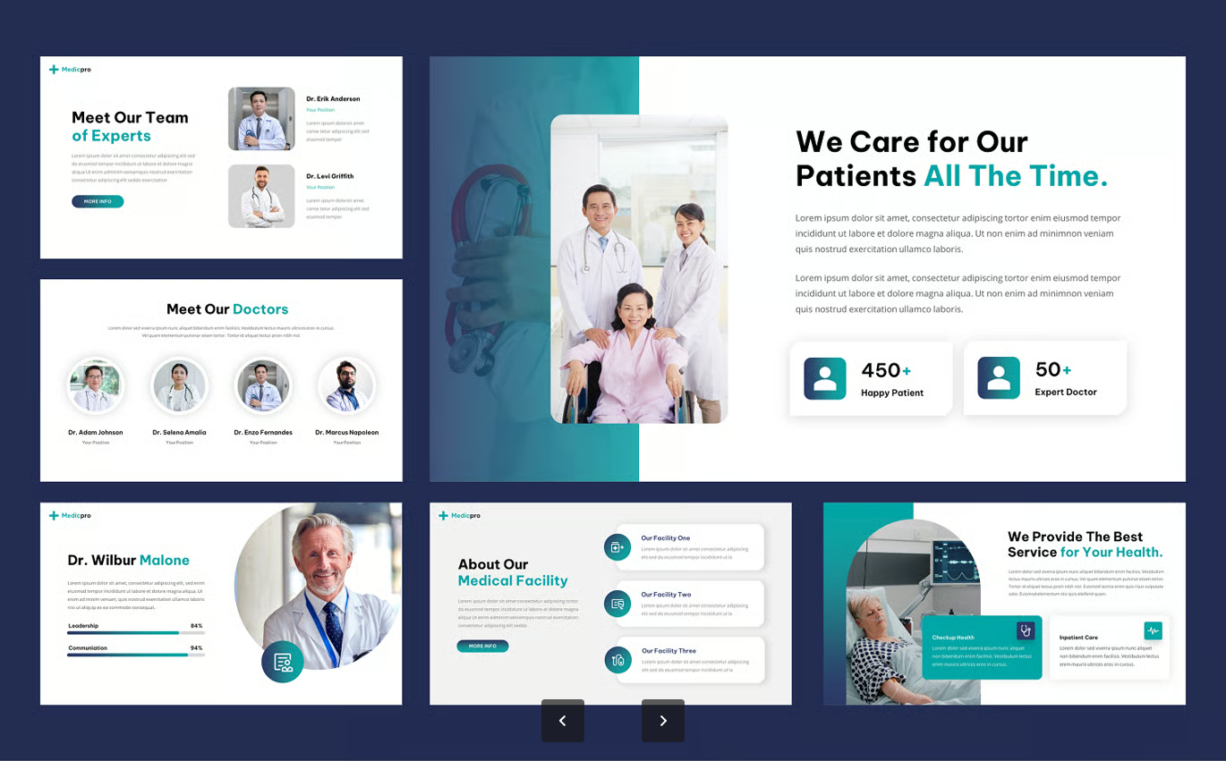 医疗PPT模板24+可编辑幻灯片医院汇报健康主题医学课件169Medicpro - Medical Keynote Template-果觅网