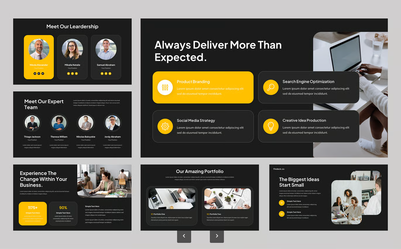 高端商务PPT模板30页可编辑企业路演创业融资幻灯片Findeck - Pitch Deck Keynote Template-果觅网