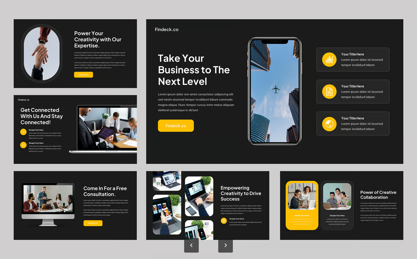 高端商务PPT模板30页可编辑企业路演创业融资幻灯片Findeck - Pitch Deck Keynote Template-果觅网