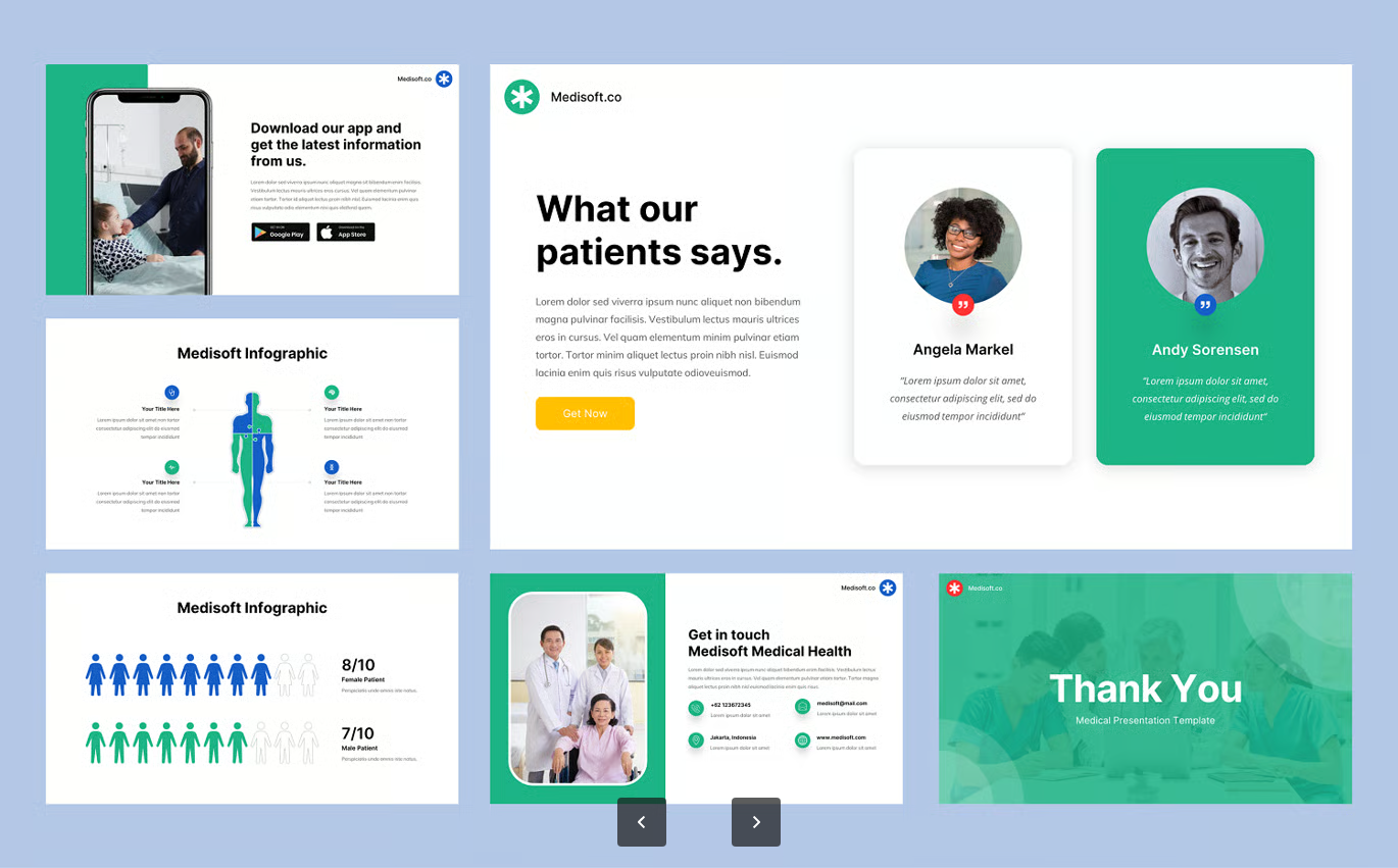 医疗PPT模板30页可编辑医学课件Keynote医院汇报演示素材Medisoft - Medical Keynote Template-果觅网